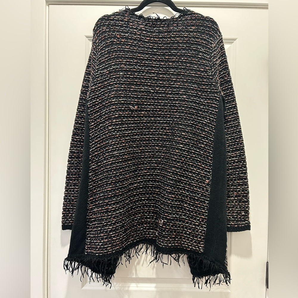 Simply Vera Vera Wang Black Shimmery Chunky Knit Open Cardigan Sweater Size L/XL - Picture 8 of 12